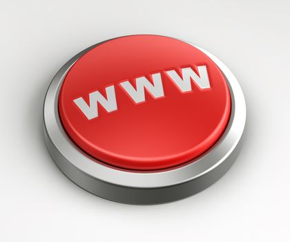 3d rendering of a red button with WWW written on it.