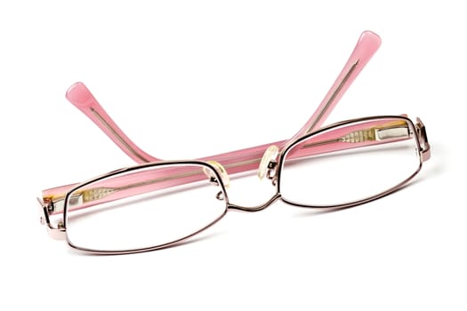 Lady's reading glasses isolated on white background
