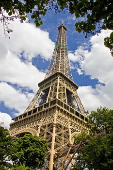 Eiffel Tower and blue sky 
