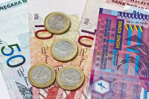 Background of different currencies 