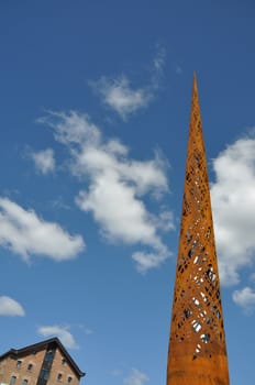 new sculpture entitled Candle at Gloucester docks, United Kingdom