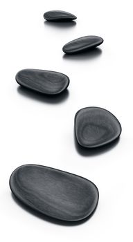 3d renderings of black stones