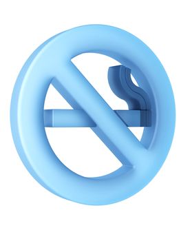 3d rendering of a no smoking sign in translucent material