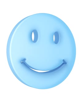 3d rendering of a smiley face in translucent material