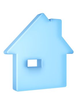 3d rendering of a house in translucent material