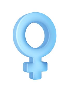 3d rendering of a venus sign in translucent material