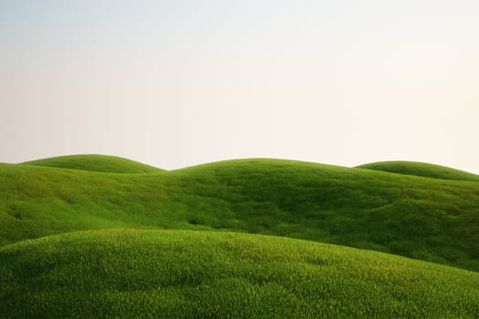 3d rendering of a green field