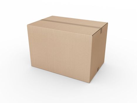 3d rendering of a closed cardboard box