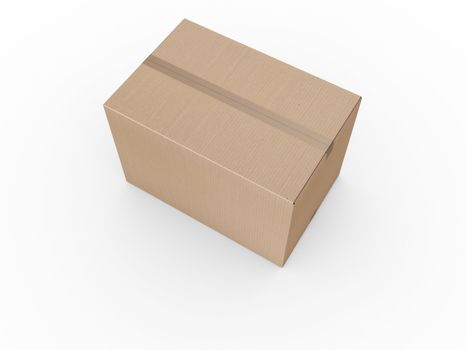 3d rendering of a closed cardboard box
