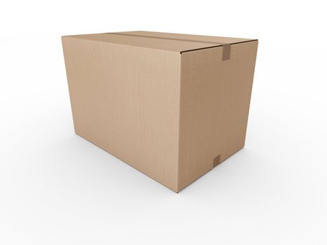 3d rendering of a closed cardboard box