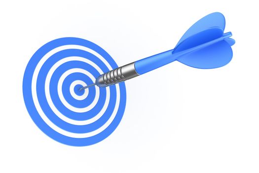 3d rendering of a dart hitting the target
