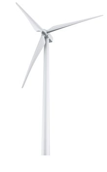 3d rendering of a single wind turbine in a wite studio setup