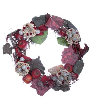 gorgeous Christmas wreath decoration isolated on white background