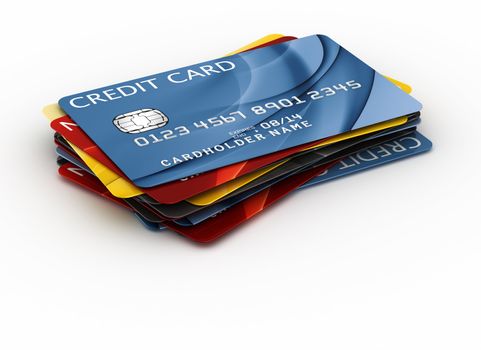 3d rendering of a credit cards