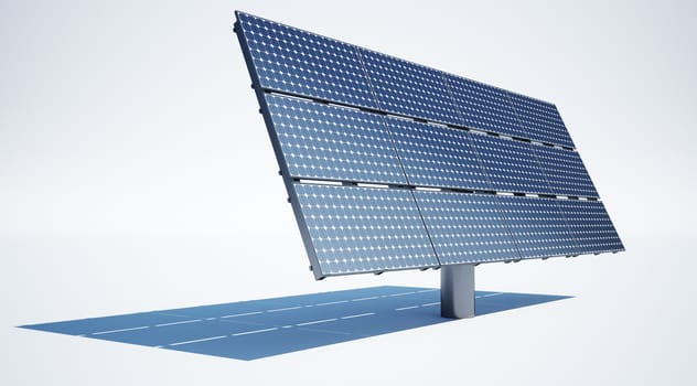 3d rendering of solar panels on a clean white background