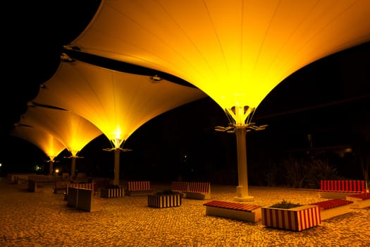 Urban lamps pattern design in Lisbon expo public space