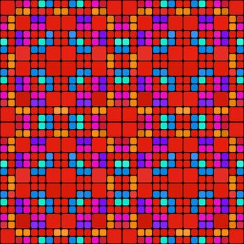 seamless texture with bright repeating blocks and black mortar