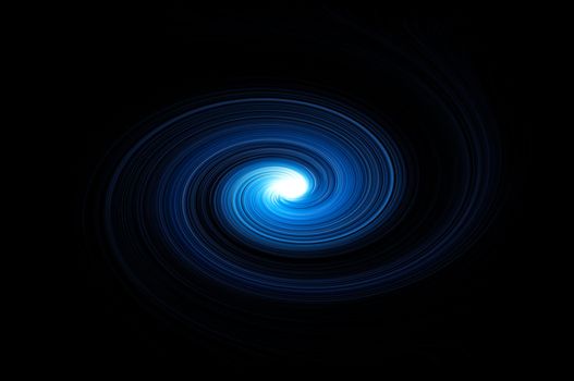 One blue swirl light effect over black
