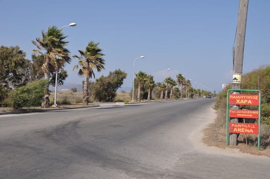 KOS - AUGUST 23 2010: main road near beaches on August 23, 2010 in Kos, GREECE