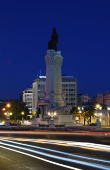 photo of Marques do Pombal with traffic blur motion