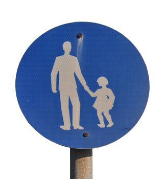 child pedestrian roadsign isolated on white background