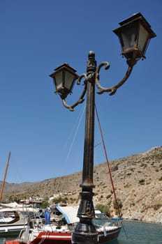 antique street lamp in Kalymnos island, Greece