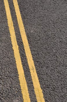 double yellow lines on the asphalt road (forbidden parking)