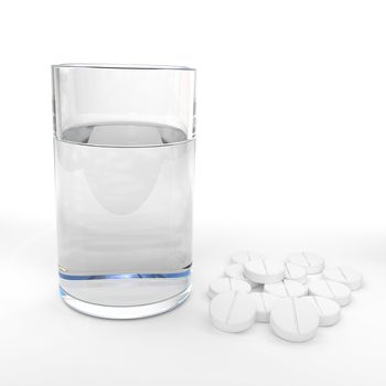 glass of water and medication