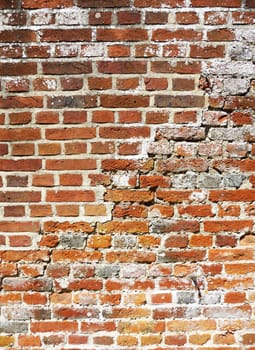 An old worn brick wall.