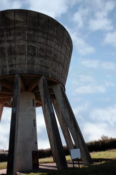 a water tower in the irish countryside