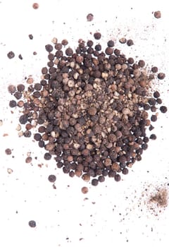 black pepper heap isolated on white background (chaotic version)