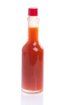 spice sauce glass bottle isolated on white background