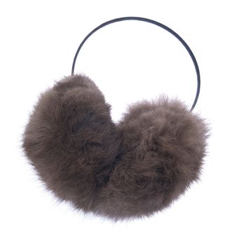 fuzzy winter ear muff isolated on white background