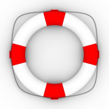 Lifebuoy on a white background. Isolated 3D image