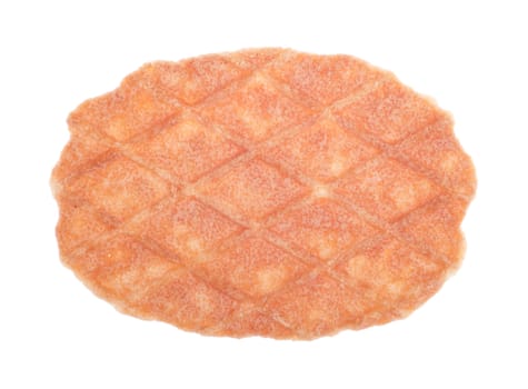 close up of a delicious wafle biscuit isolated on white background