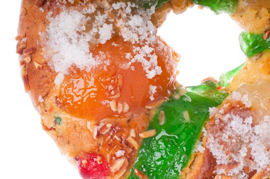traditional portuguese christmas cake called Bolo Rei (isolated on white background)