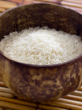 bowl of raw white glutinous rice