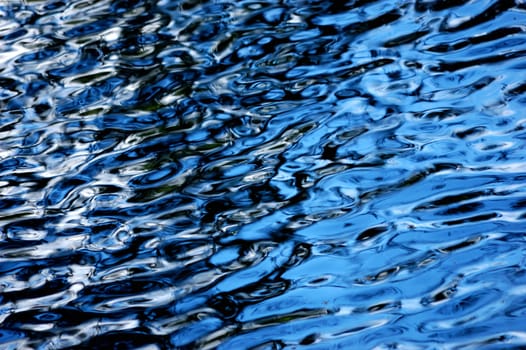 Reflection on blue lake water