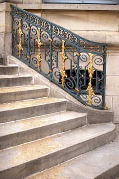 Bannister of castle in France, symbol of splendor and staircase