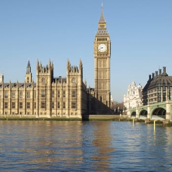 Big Ben at the Houses of Parliament, Westminster Palace, London, UK