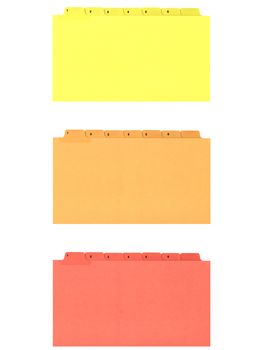 Office folder with numbered tabs isolated on white