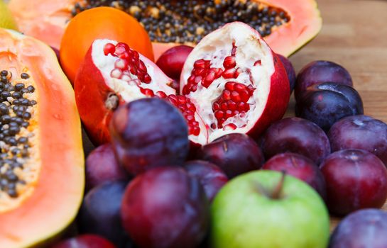 an assortment of mixed fruits and vegetables as background image