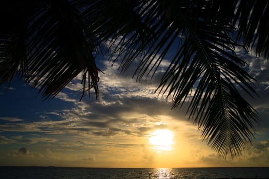 Maldivian Sunset image with nice color