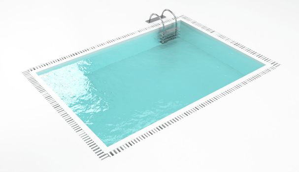 Luxury swimming pool - 3d image