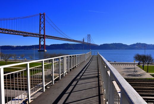 
Construction of the bridge, railway and transport bridge
Portugal Lisbon Bridge on April 25 architecture