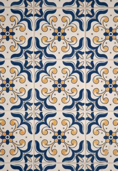 Detail of Portuguese glazed tiles.