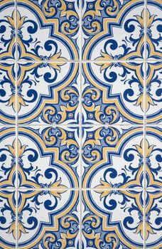 Detail of Portuguese glazed tiles.