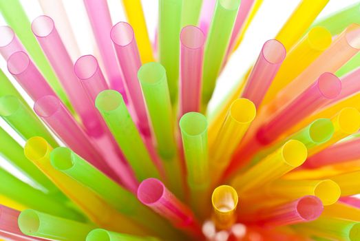 Drinking straws isolated on white background.