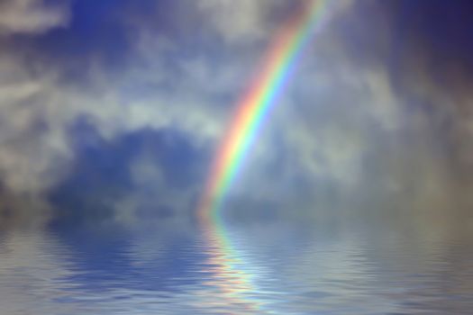 this image shows a rainbow with water