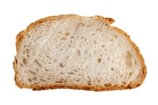 Slice of bread isolated on white background.